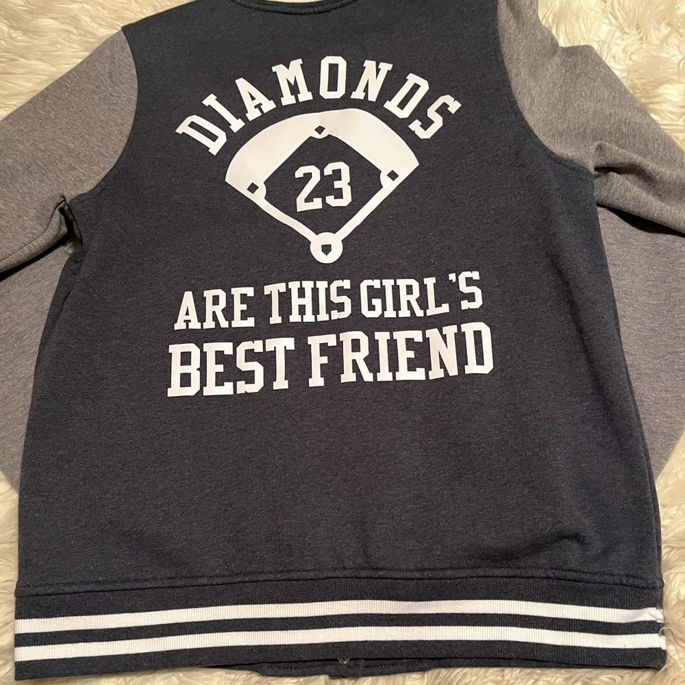 SportsTek Women’s Blue/Grey Baseball Diamond Jacket. Size L
